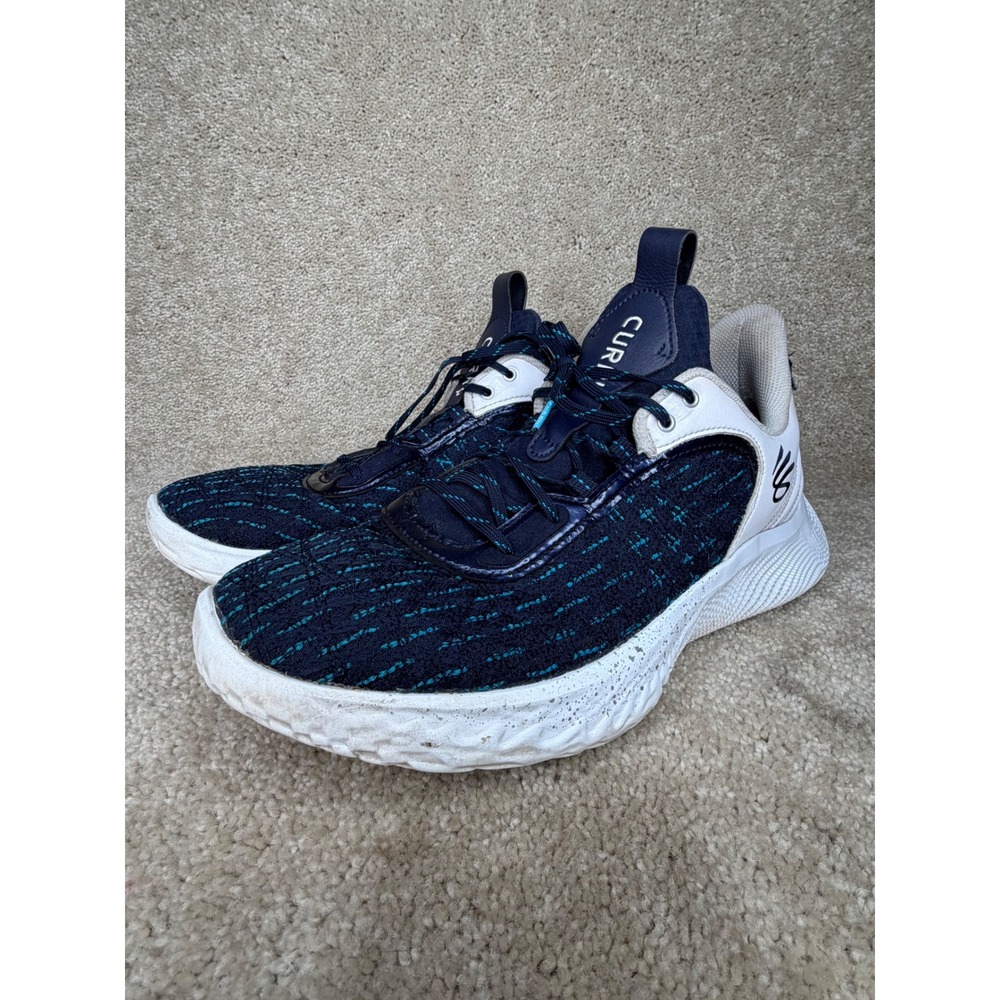 Under Armour Curry Flow 10 Men 13 Blue White Excellent Basketball 3025631-101